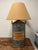 Early 20th Century Antique French Galvanized Lavender Canister Lamps With Original Labels & Custom Burlap Shades - a Pair For Sale - Image 5 of 17