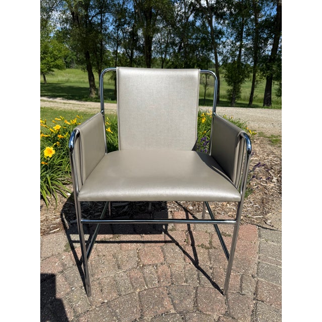 1990s Ward Bennett for Geiger "Envelope" Chairs - Set of 4 For Sale - Image 9 of 16