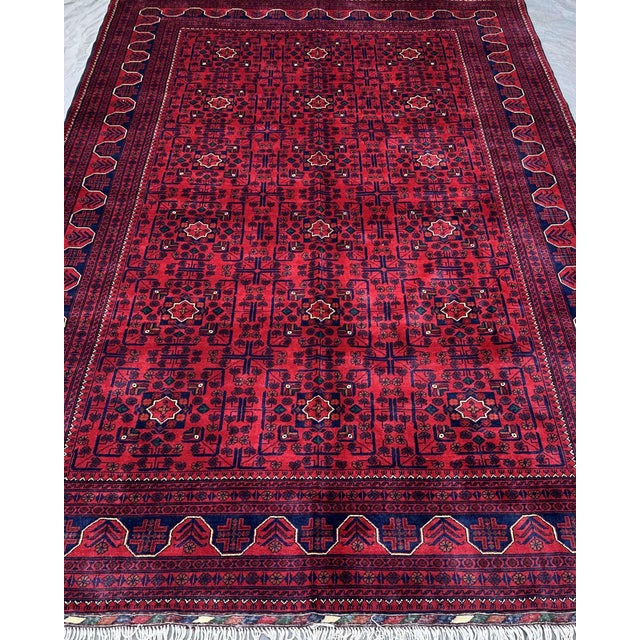 Islamic Afghan Turkmen Khal Mohammadi Hand-Knotted Wool Rug, 10' X 6'6" For Sale - Image 3 of 9