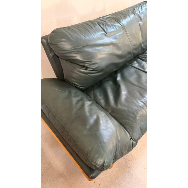 1980s Danish Two-Seater Sofa in Teak and Dark Green Leather from Komfort, 1970s For Sale - Image 5 of 17