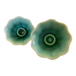 Mid-Century Winfield Pottery of Pasadena California Floriform Pottery Candle Holders - a Pair
