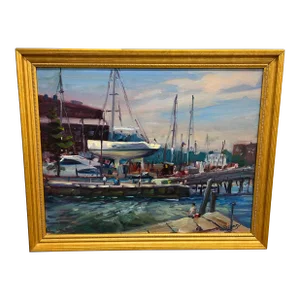 Robert Duffy (American, 1928-2015), Painting of a Harbor Fisherman in Likely Newport Harbor