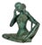 Patinated Bronze Seated Woman with Mirror Figurine For Sale