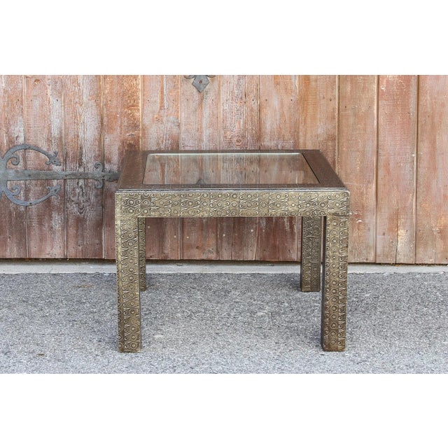 Mid 20th Century Mid 20th Century Embossed Silver Table For Sale - Image 5 of 10