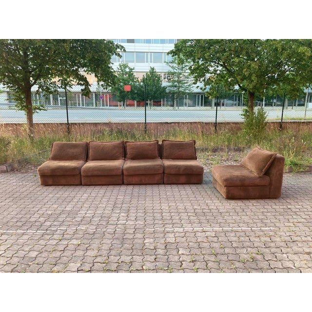 Vintage Modular Brown Sofa Set from Rolf Benz, 1970s, Set of 5 For Sale - Image 6 of 18