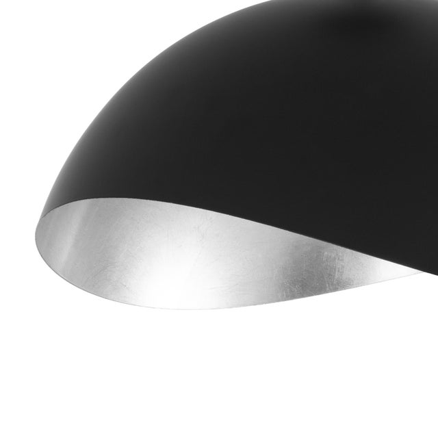 Mid-Century Modern Luna Bella Wall Arc Lamp - Matte Black/Silver Shade, Satin Nickel, Dimmable For Sale - Image 3 of 6