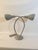 Double goose neck desk lamp, circa 1960. Newly re-wired and re-felted. Shades measure 7.75" x 5.5" diameter. The arms...