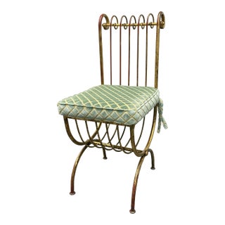 S. Salvadori Attributed Italian Gilt Metal Chair, Circa 1960's For Sale