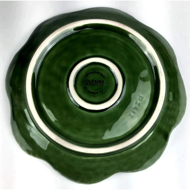 Vintage Ceramic Portugal Made Cabbage Plate by Olfaire For Sale - Image 4 of 8