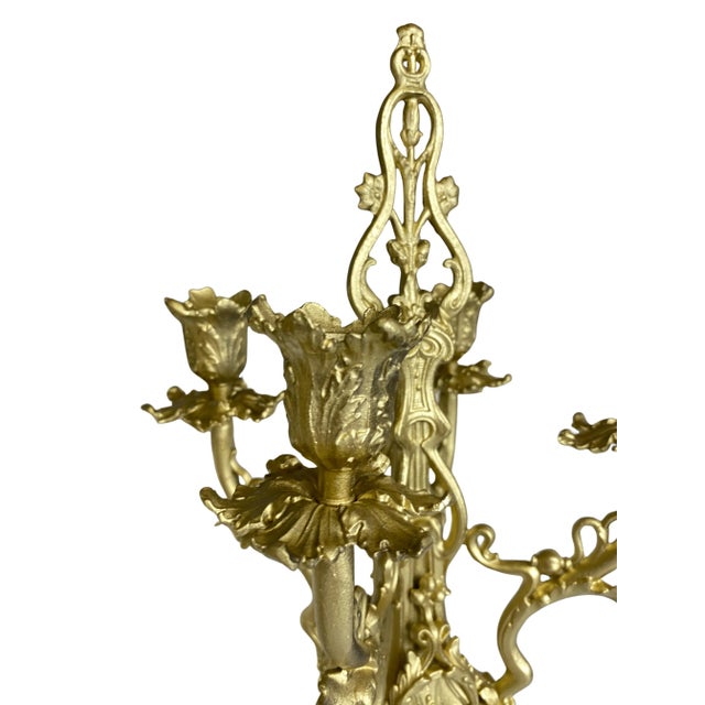 Rococo Rococo Gilt Bronze Candleholders, Set of 2 For Sale - Image 3 of 18