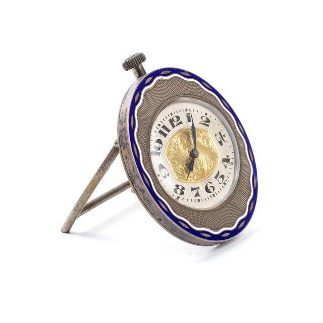 Vintage Art Deco Enamel Table Clock from Cyma, 1920s For Sale - Image 6 of 14