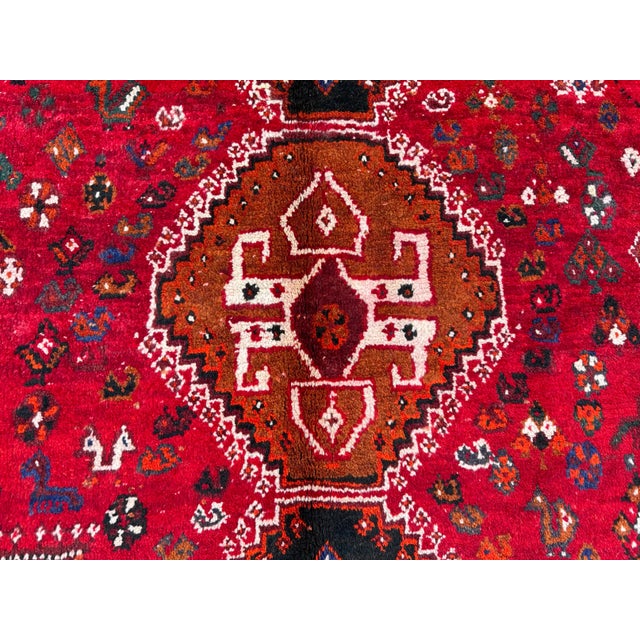Persian Vintage Shirazi Rug For Sale - Image 4 of 7