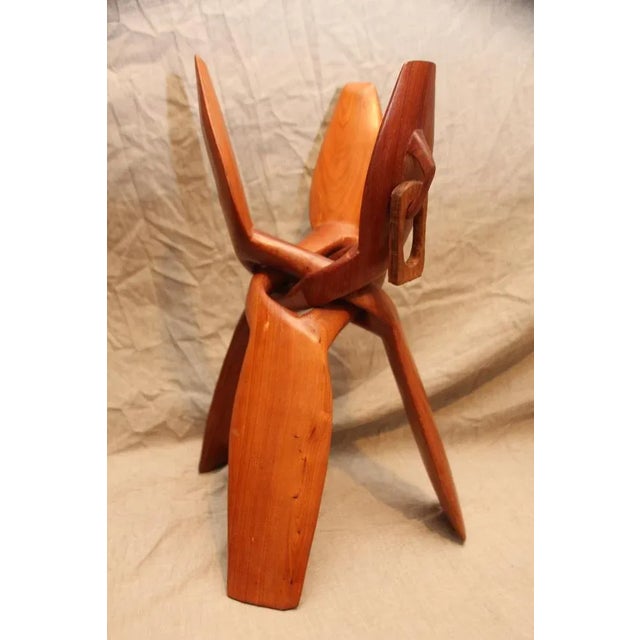 African Tribal Tripod Folding End Table Base in Wood, 1960s-1970s For Sale - Image 6 of 12