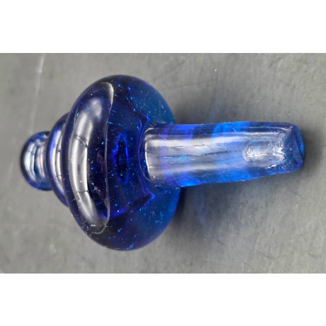 Mid-Century Modern Mid 20th Century Cobalt Blue Bottle Stopper For Sale - Image 3 of 9
