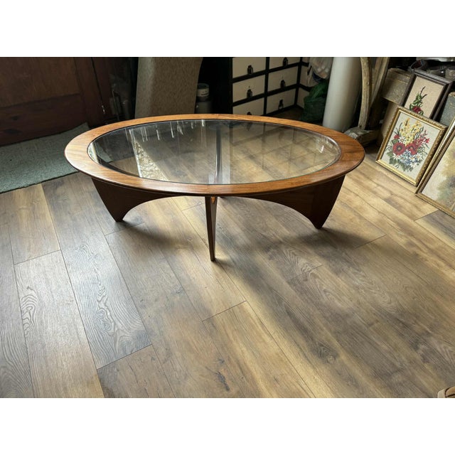Oval Astro Coffee Table in Teak with Glass Top by Victor Wilkins for G-Plan, 1960s For Sale - Image 6 of 8