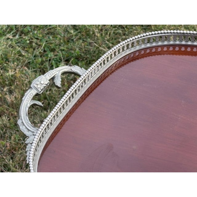 20th C. British Regency Style Butler's Cocktail Serving Tray Table For Sale - Image 4 of 12