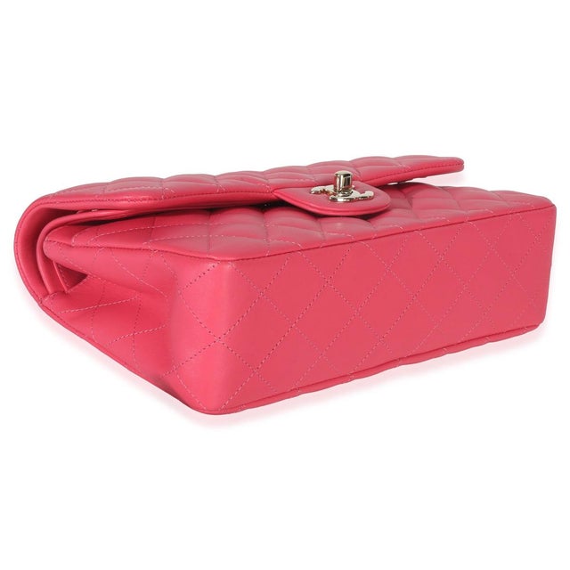 Pink Quilted Lambskin Small Classic Double Flap Bag For Sale In New York - Image 6 of 10