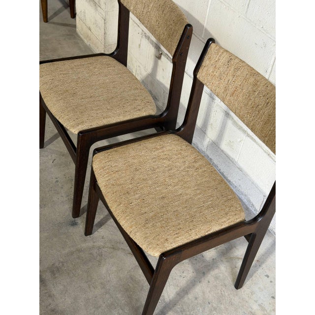 1960s Pair of Danish Modern in Style of Erik Buch Style Dining Chairs in Dark Stained Oak For Sale - Image 4 of 8