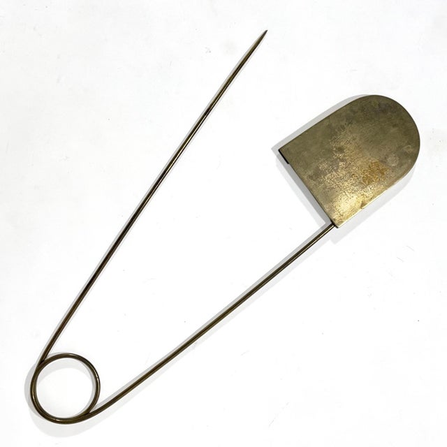 Modern Oversize Brass Safety Pin For Sale - Image 3 of 11