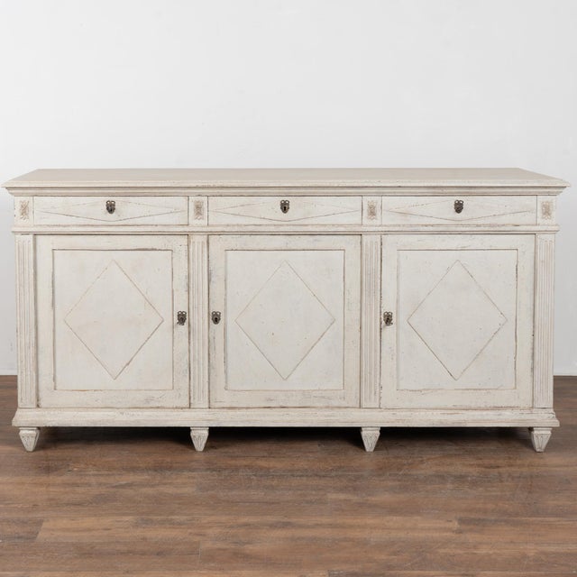 Gustavian (Swedish) Late 19th Century White Swedish Sideboard Buffet For Sale - Image 3 of 16