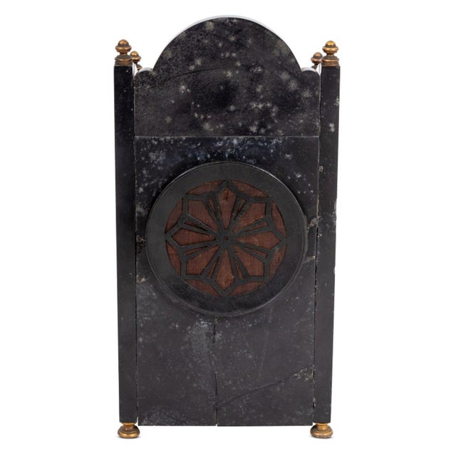 Late 19th Century Aesthetic Black Slate & Porcelain Clock Set, 3 For Sale - Image 5 of 7