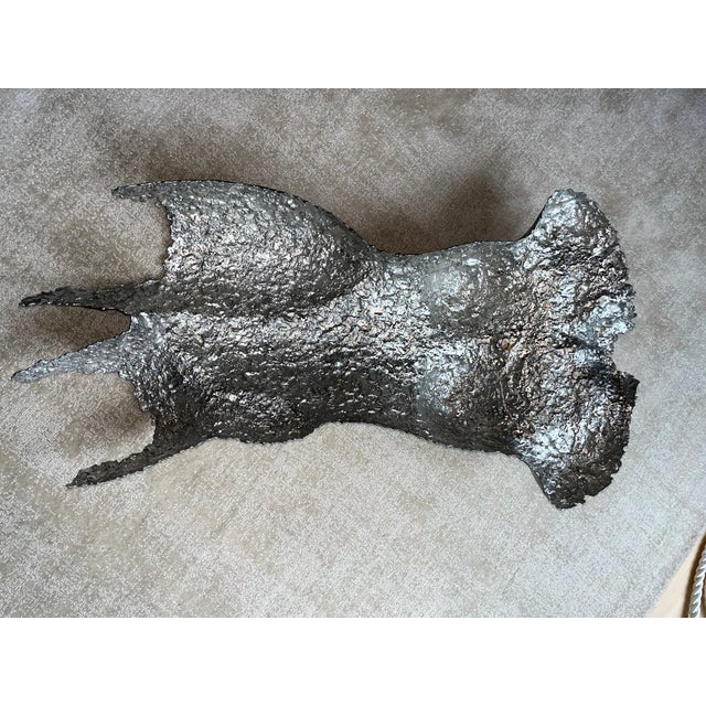 Vintage Pewter Female Torso Wall Sculpture by Rock Richardson Large Silver Figural Nude Art For Sale - Image 9 of 9