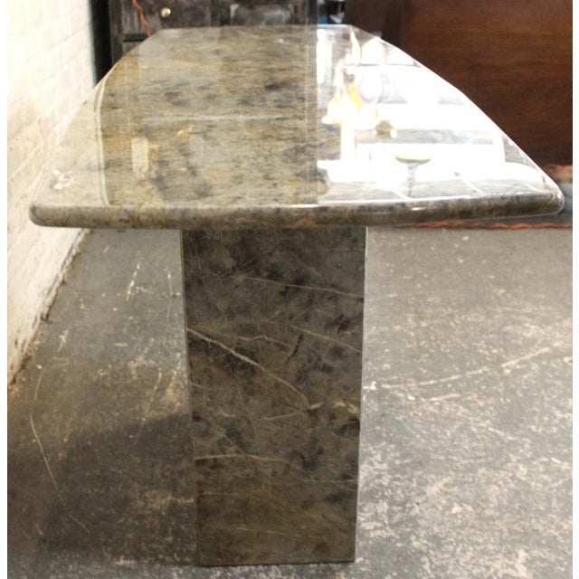 Greige Mid-Century Marble Console Table For Sale - Image 8 of 9
