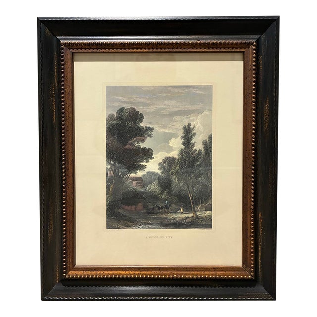 Vintage “A Woodland View” After Sir David Wilkie, Framed English Landscape Engraving For Sale