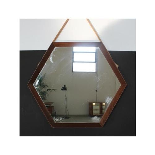 Hexagon-Shaped Wall Mirror, 1950s For Sale - Image 9 of 9