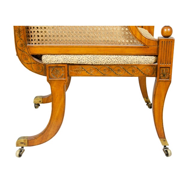 Late Regency Satinwood and Painted Armchair For Sale - Image 12 of 12