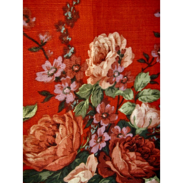 1970s French 1970 Pair of Floral Rust Linen Curtains For Sale - Image 5 of 13