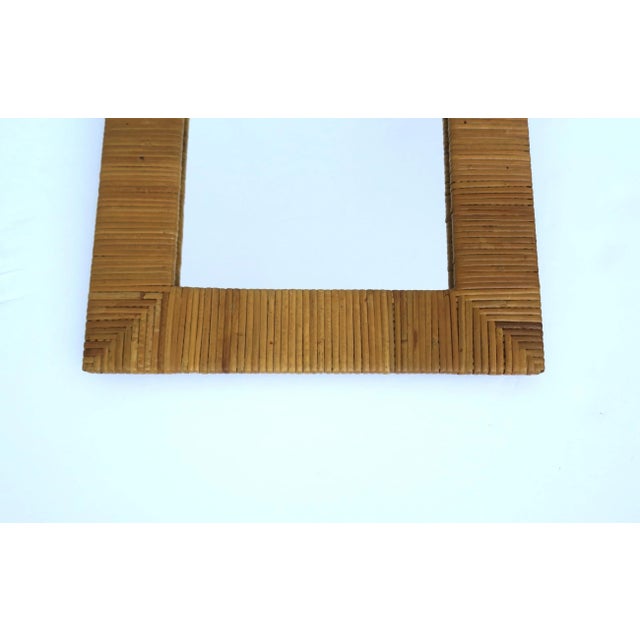Wicker Wrapped Wall or Vanity Mirror For Sale In New York - Image 6 of 8