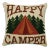 Happy Camper Hook Pillow, 16" x 16" For Sale