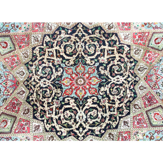 Persian Vintage Persian Qum Rug For Sale - Image 3 of 15