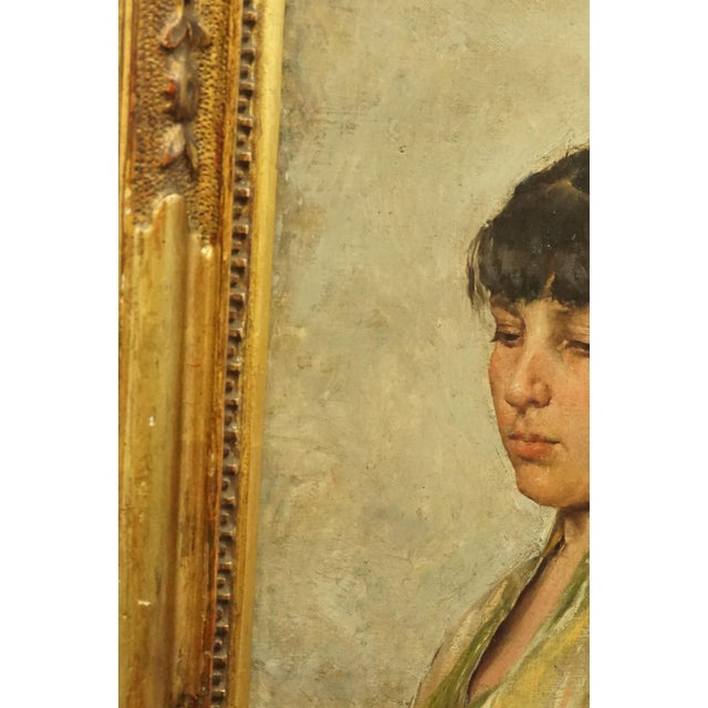 Giovanni Fattori, Portrait of a Woman, 19th Century, Oil Painting on Canvas, Framed For Sale - Image 12 of 18