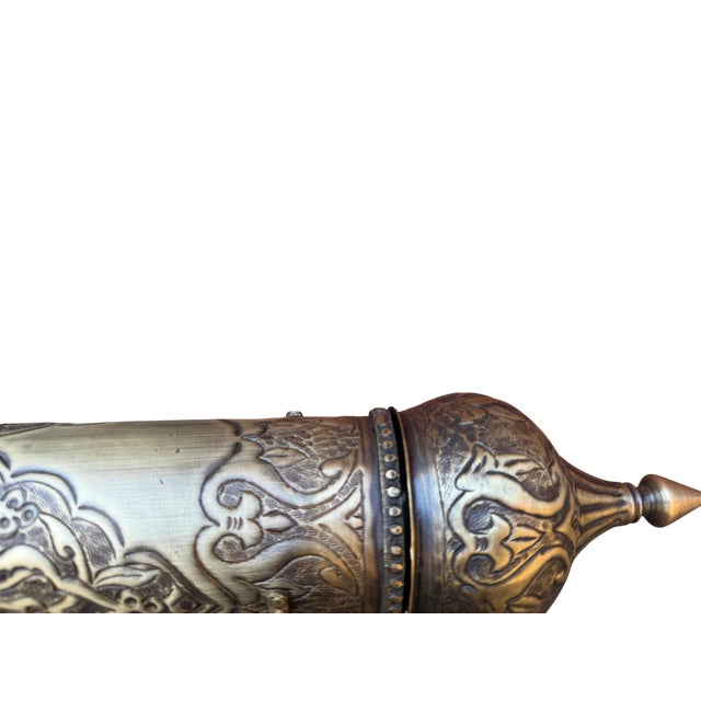 Hand Forged Brass Scroll Holder For Sale - Image 4 of 13