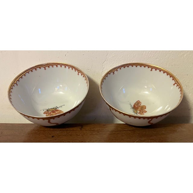 Ceramic Antique 18th Century Chinese Export Porcelain Tea Cups or Bowls - A Pair For Sale - Image 7 of 12