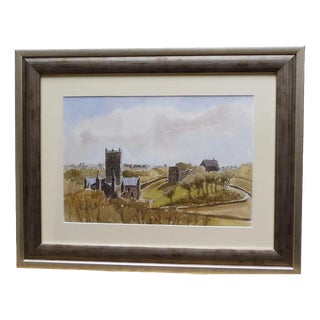 Ronald Birch, St Davids Cathedral, Wales, 1970s, Watercolour and Ink, Framed For Sale