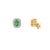 Not Yet Made - Made To Order 14k Gold Emerald Halo Diamond Stud Earrings - 2 Peices For Sale - Image 5 of 5