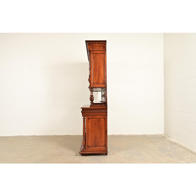 Antique French Renaissance Carved Walnut Sideboard or Bar Cabinet, Circa 1890s For Sale - Image 16 of 18