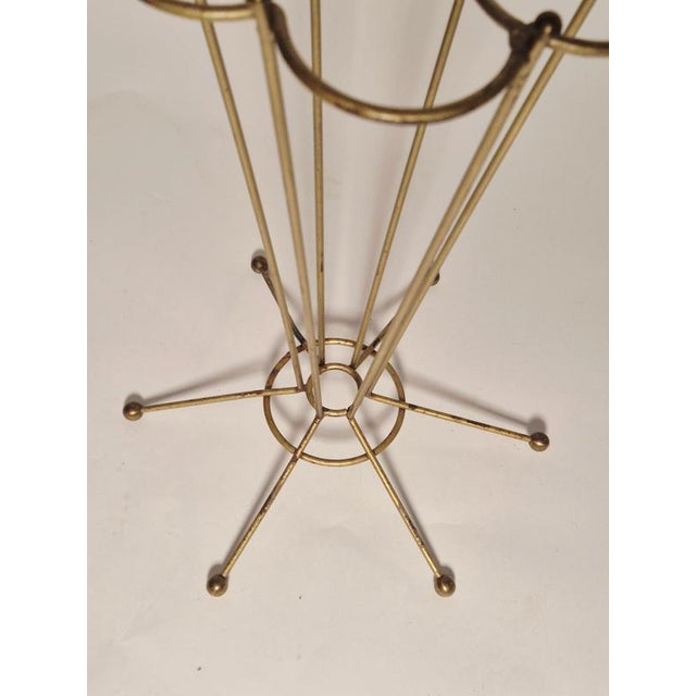 1950s Mid-Century Modern Umbrella Stand in Metal with Gold Color Finish, 1950s For Sale - Image 5 of 7