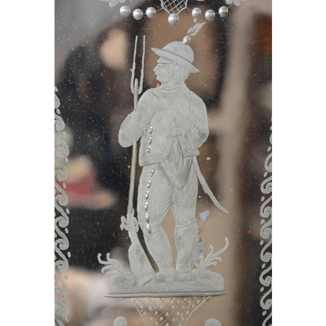 Pair of Antonibon Ceramic Hand Painted Mirrors With Etched Glass For Sale In Nashville - Image 6 of 11