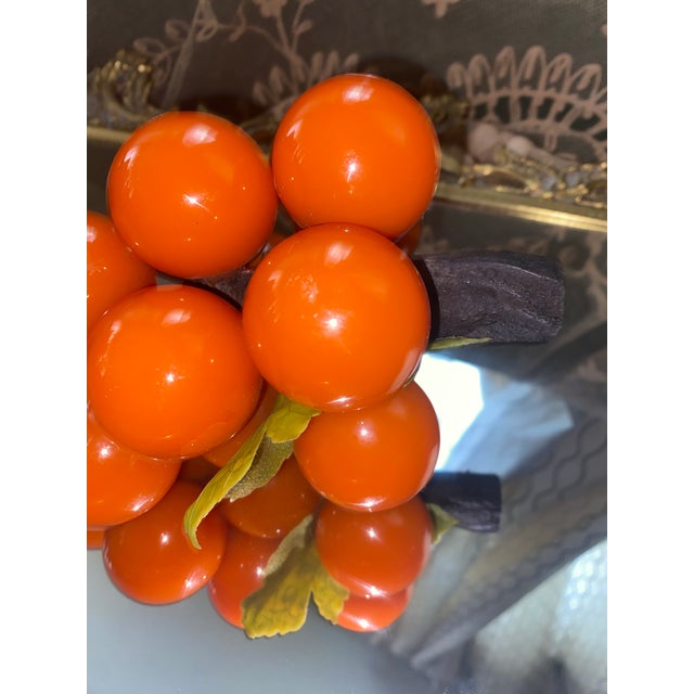 1960s 1960s Mid-Century Modern Bright Orange Lucite Grape Cluster" For Sale - Image 5 of 8