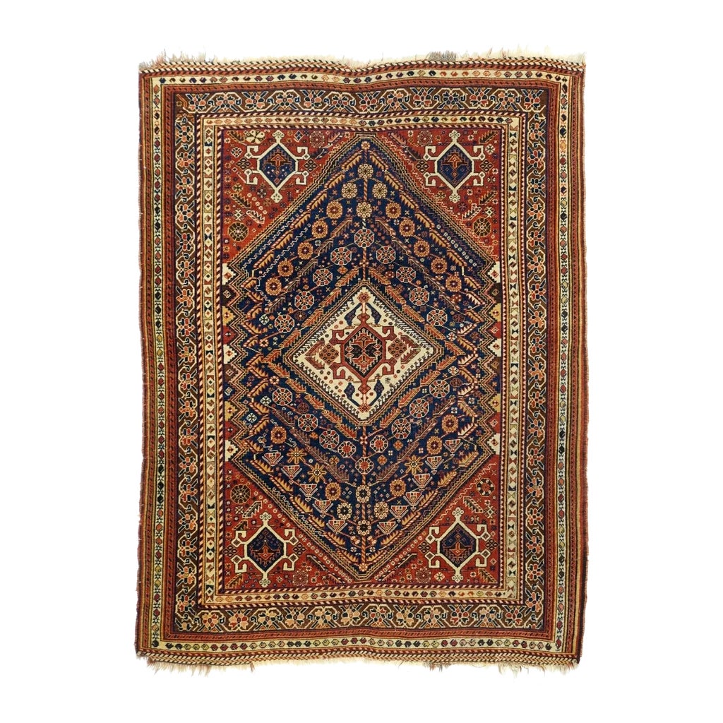 Antique Qashqai Rug 4'8'' x 6'2'' | Chairish