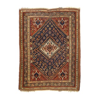 Antique Qashqai Rug 4'8'' x 6'2'' For Sale