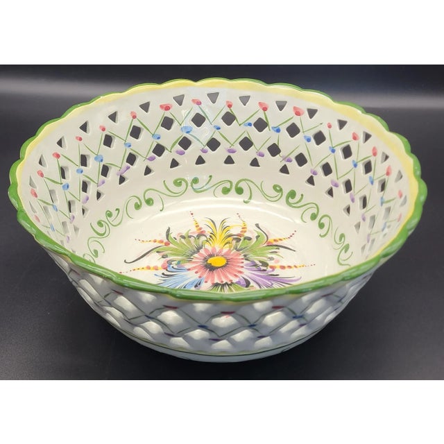Made in Portugal Reticulated Fruit Bowl or Basket For Sale - Image 4 of 10