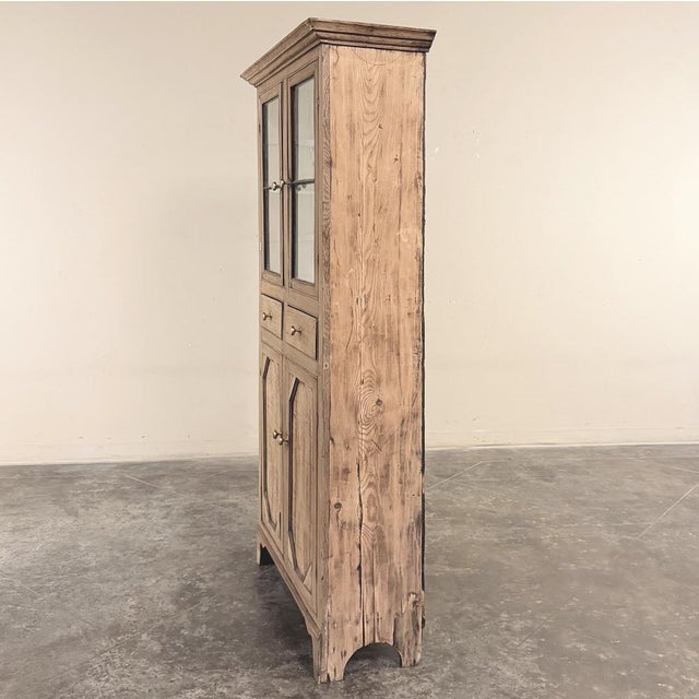 Late 19th Century 19th Century Rustic Country French Stripped Pine Vitrine For Sale - Image 5 of 18