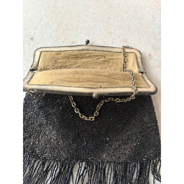 Art Deco Art Deco Beaded and Silver Plated Purse For Sale - Image 3 of 6