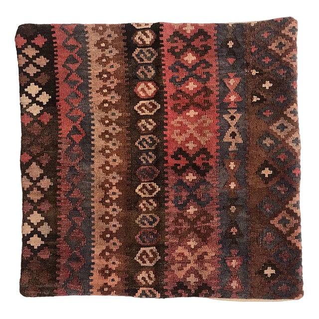 Large Vintage Anatolian Kilim Cushion Cover For Sale