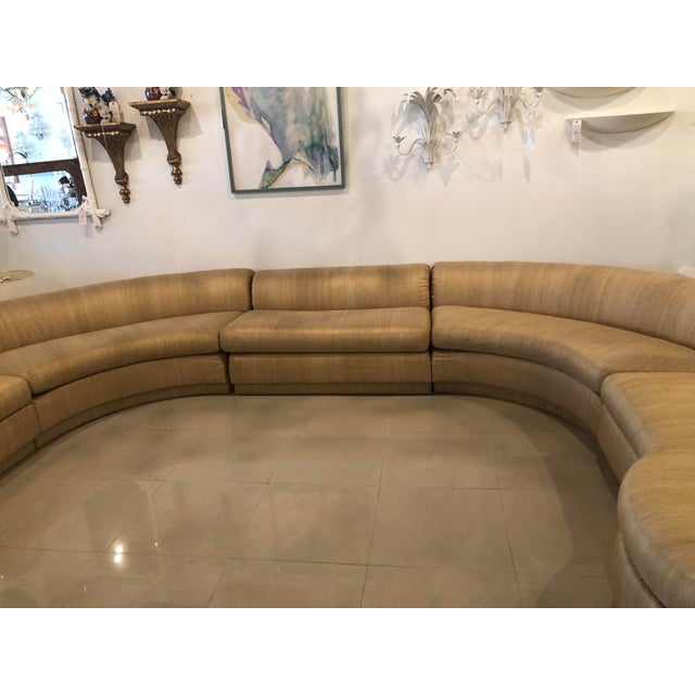 Vintage 1970's Mid Century Modern Curved Sectional Sofa 5 Pieces